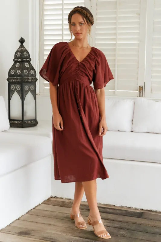 Summertime Lover Maxi Dress Brown sold by Fortunate One