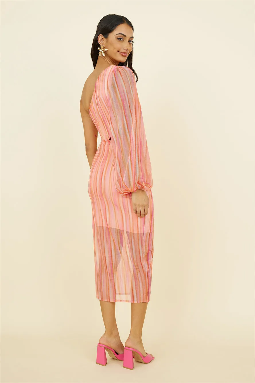 Getaway Car Midi Dress Pink sold by Fortunate One product image thumbnail 4