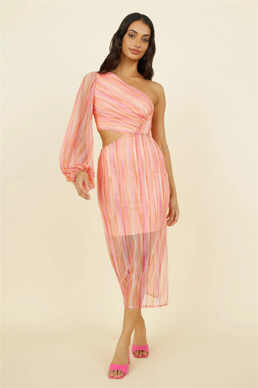 Getaway Car Midi Dress Pink sold by Fortunate One