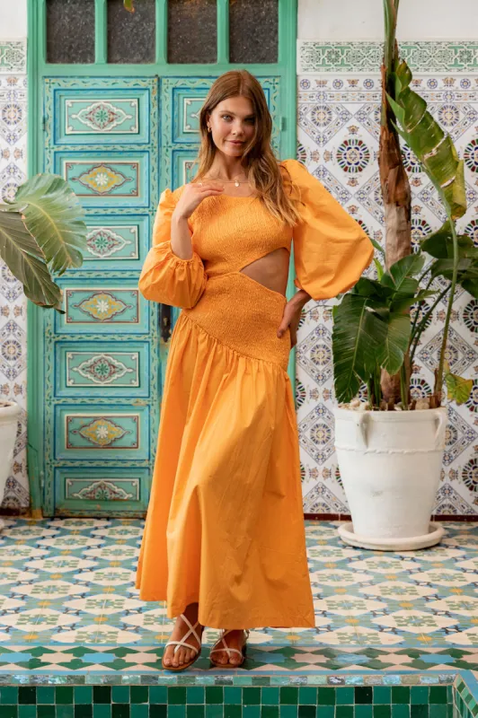 Cheery Maxi Dress Orange sold by Fortunate One