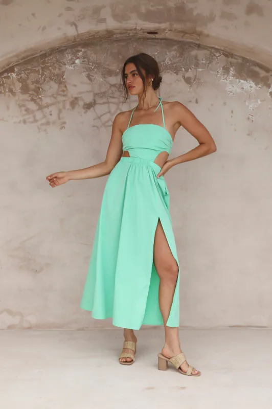 HELLO MOLLY Girls On Vacay Maxi Dress Green sold by Fortunate One