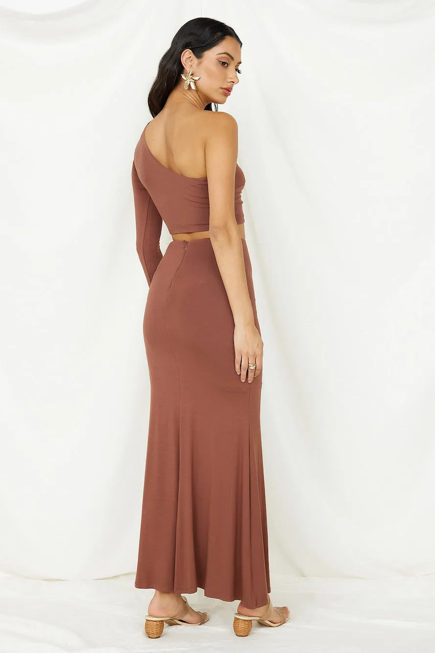 Birds Are Singing Maxi Skirt Brown sold by Fortunate One product image thumbnail 4