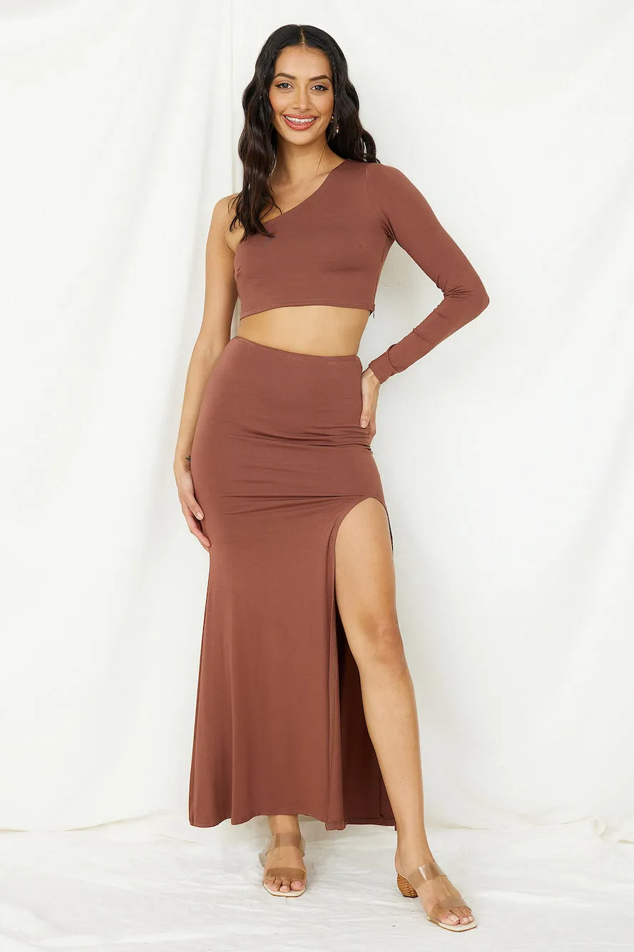 Birds Are Singing Maxi Skirt Brown sold by Fortunate One