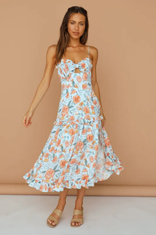 Morning Calls Maxi Dress Blue sold by Fortunate One