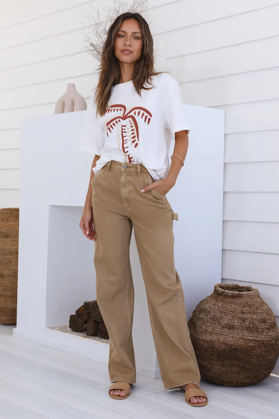 CHARLIE HOLIDAY Palm Tree Boyfriend Tee White sold by Fortunate One product image thumbnail 3