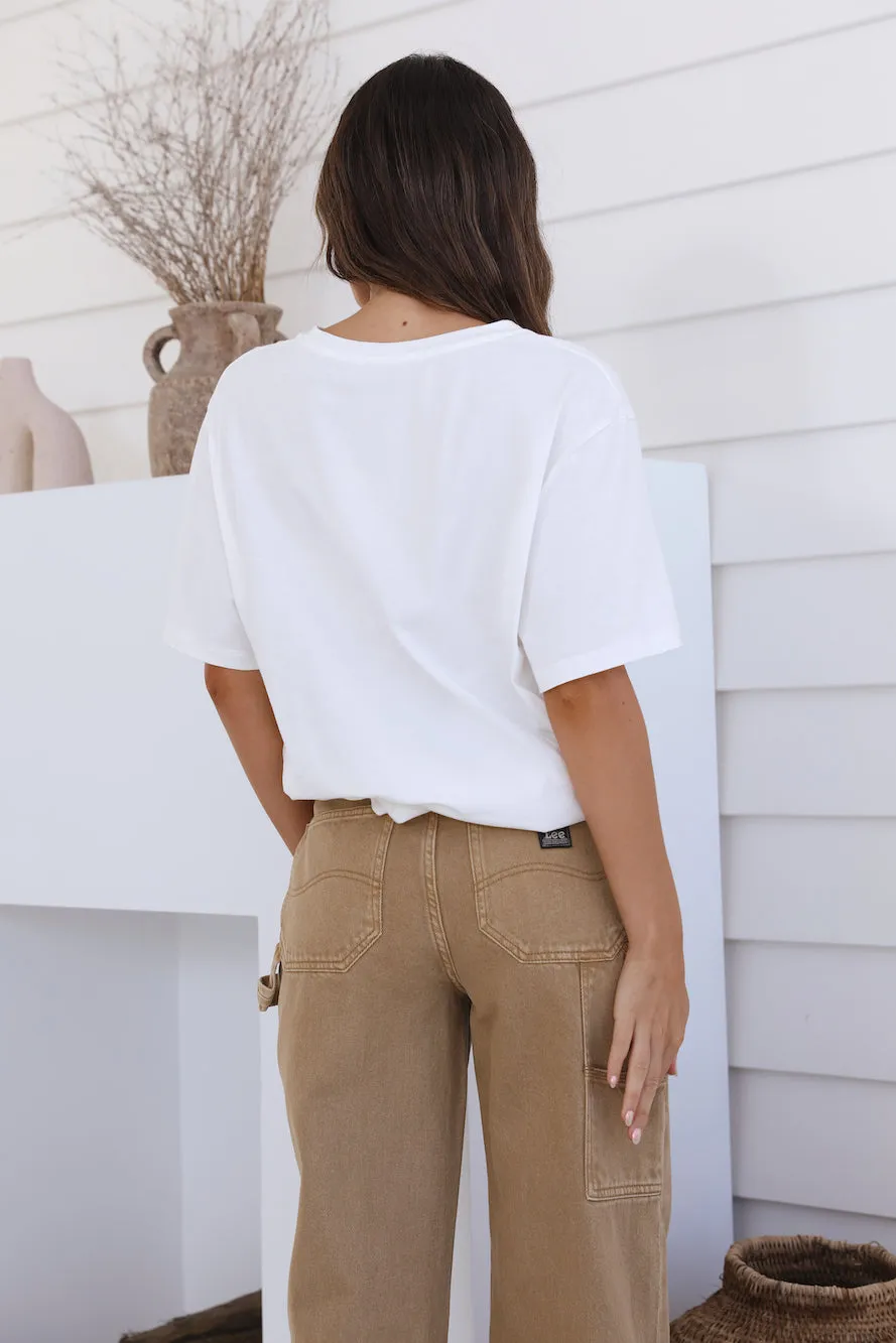 CHARLIE HOLIDAY Palm Tree Boyfriend Tee White sold by Fortunate One product image thumbnail 4