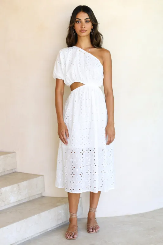 Bouvardia Midi Dress White sold by Fortunate One