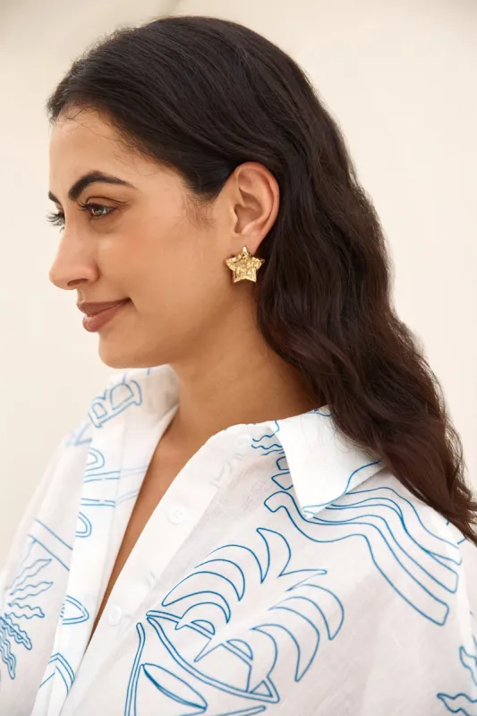 18k Gold Plated Night Sky Earrings Gold sold by Fortunate One