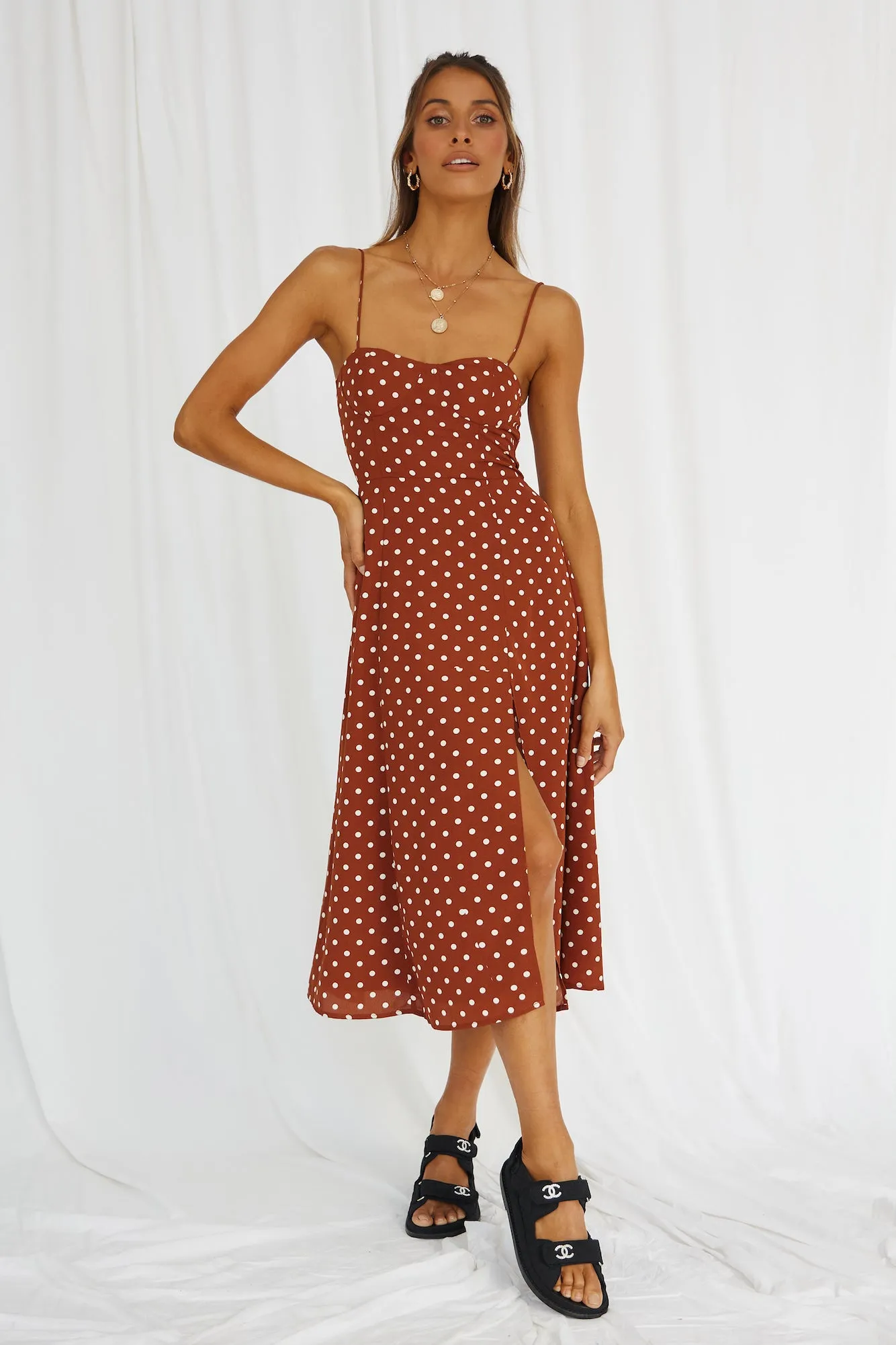 Leave Me Loving Maxi Dress Rust sold by Fortunate One