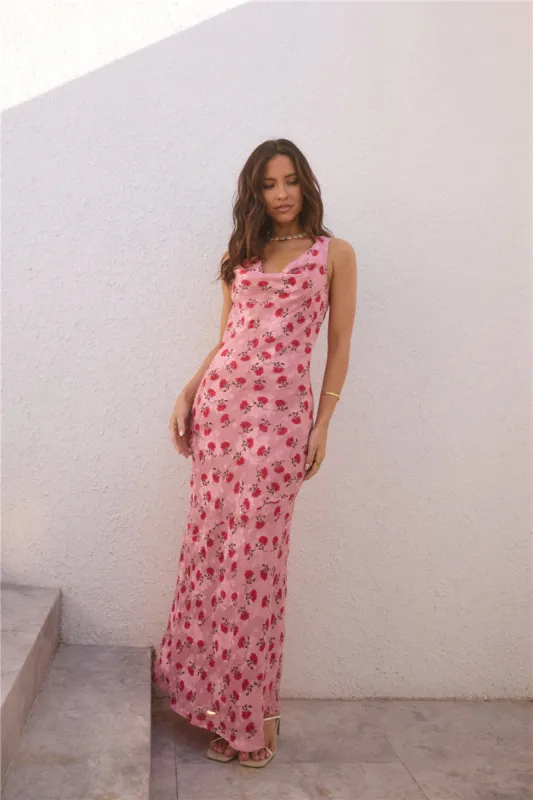 Everlasting Bouquet Maxi Dress Pink sold by Fortunate One