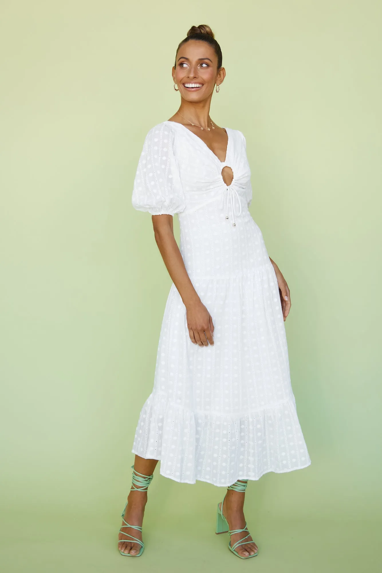 Peach Prosecco Maxi Dress White sold by Fortunate One product image thumbnail 2