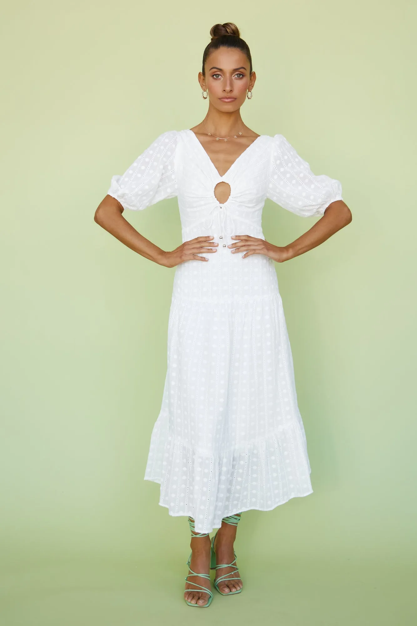 Peach Prosecco Maxi Dress White sold by Fortunate One product image thumbnail 3