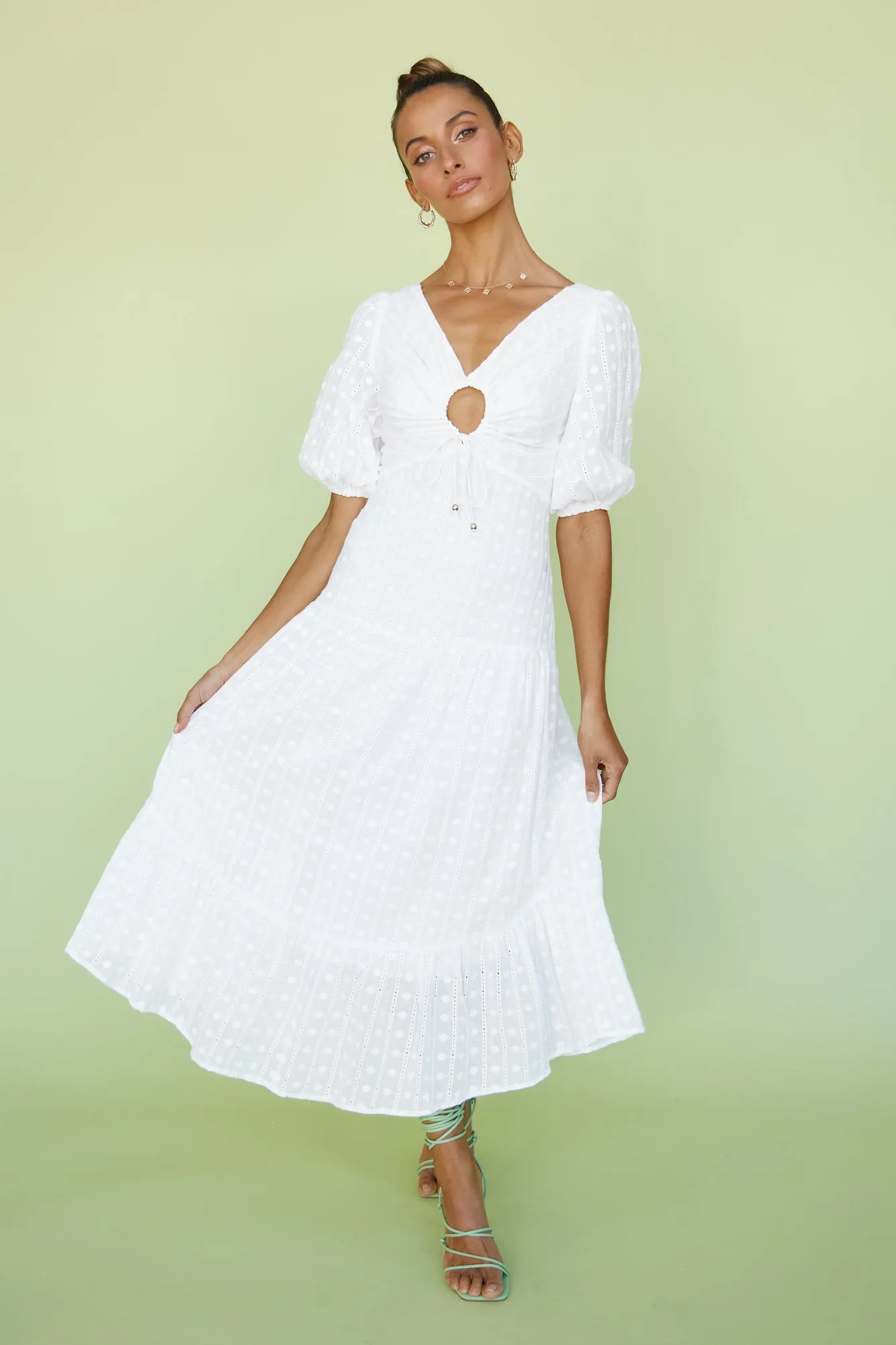 Peach Prosecco Maxi Dress White sold by Fortunate One product image thumbnail 4