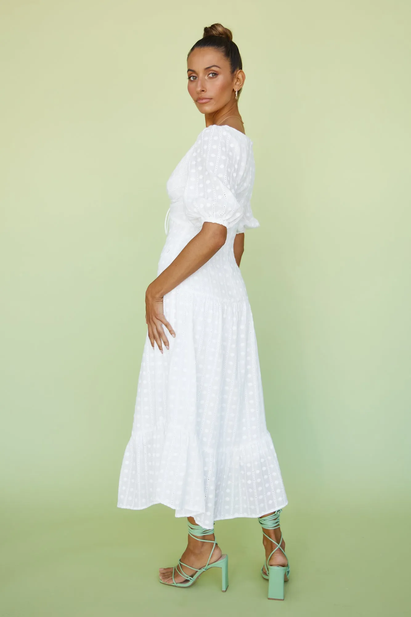 Peach Prosecco Maxi Dress White sold by Fortunate One product image thumbnail 5