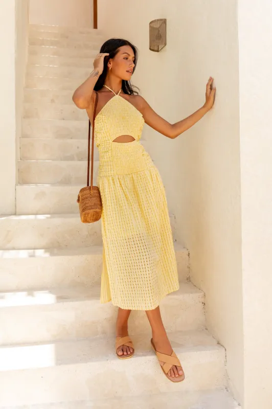 Aquila Maxi Dress Yellow sold by Fortunate One