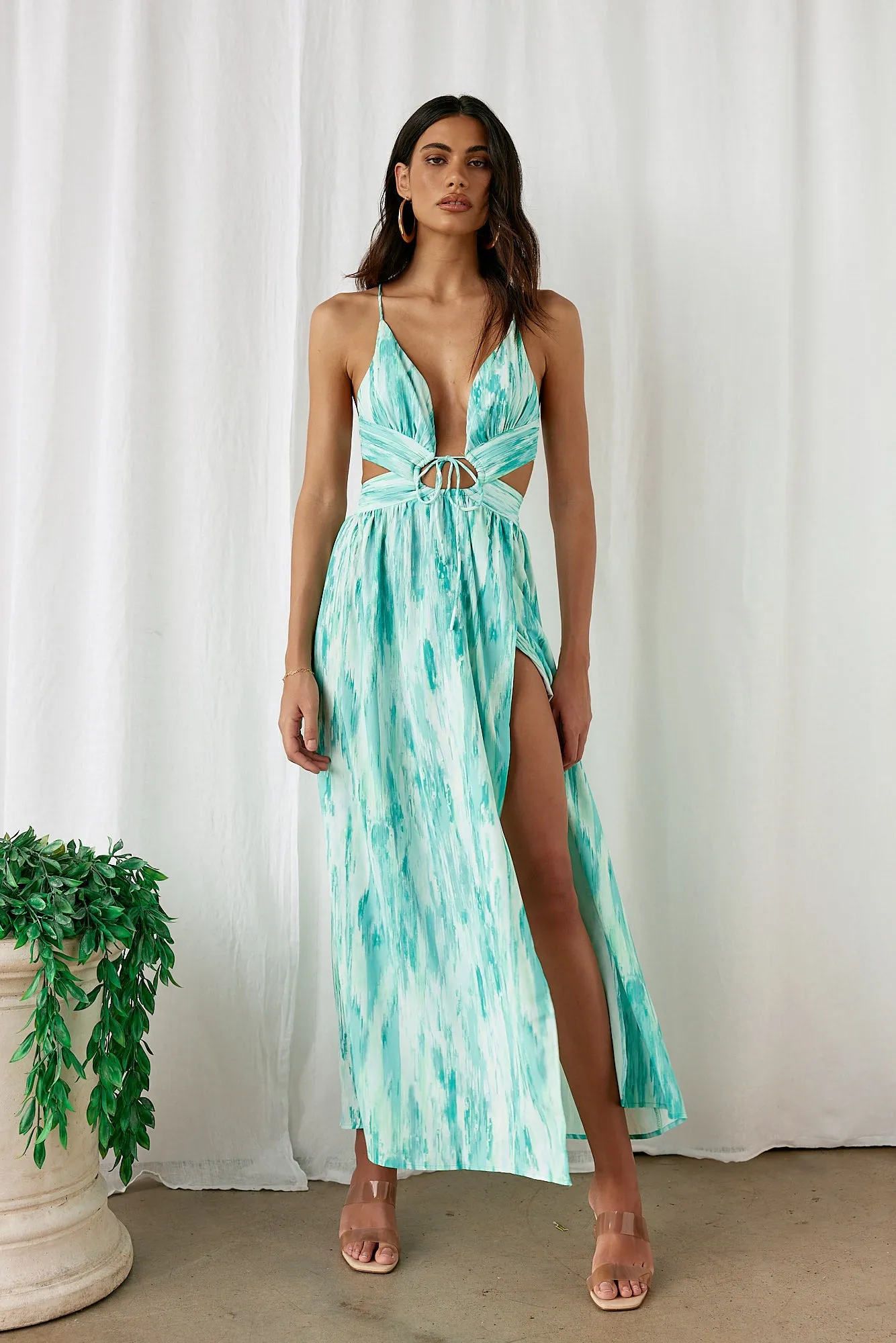 Poolside Chill Maxi Dress Green sold by Fortunate One product image thumbnail 2