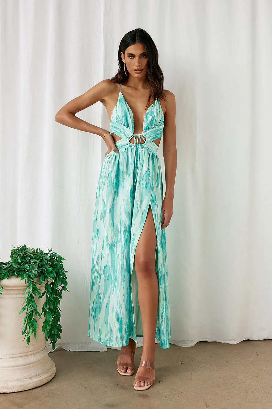 Poolside Chill Maxi Dress Green sold by Fortunate One