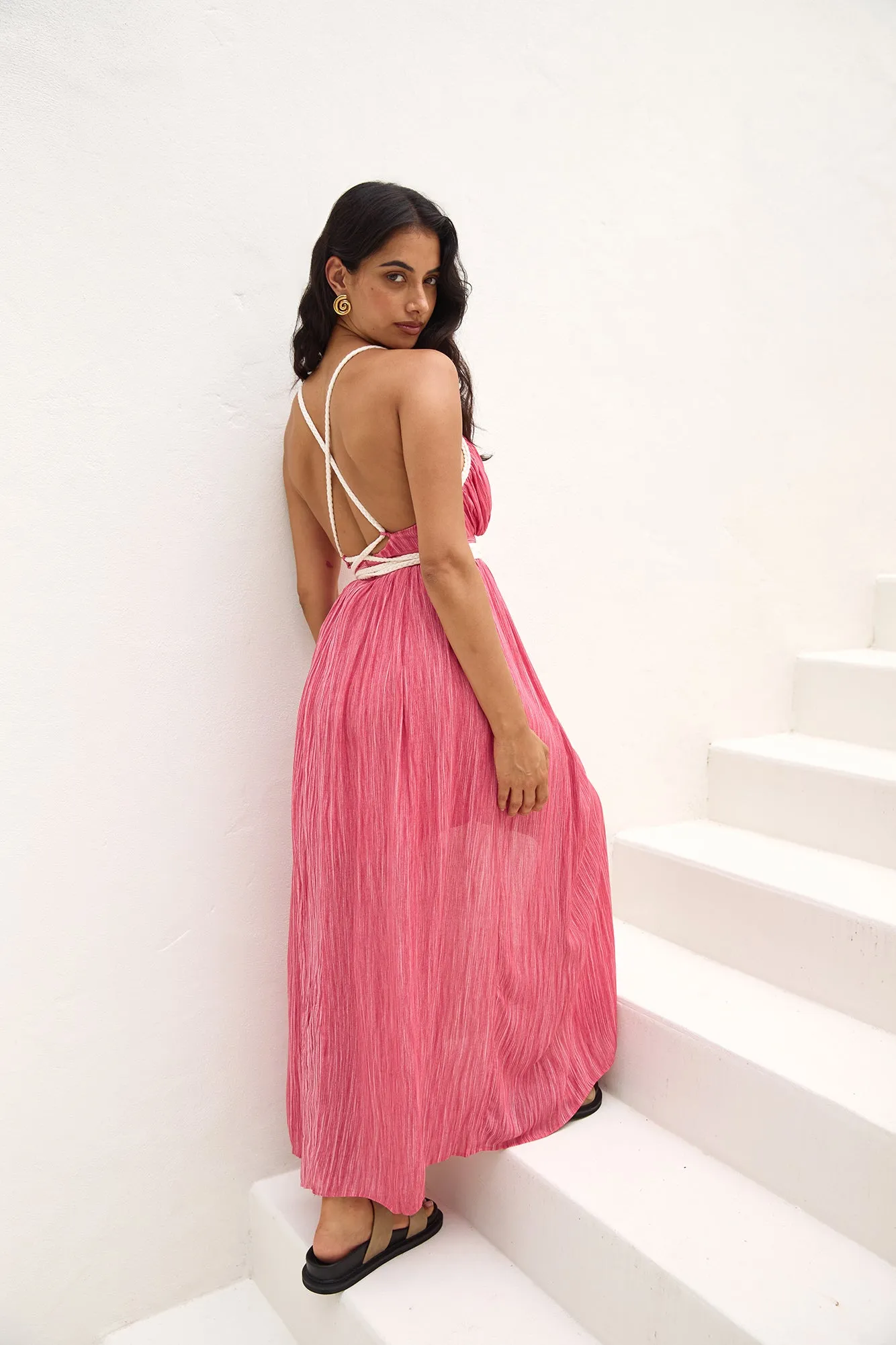 Jungle Whispers Maxi Dress Pink sold by Fortunate One product image thumbnail 2