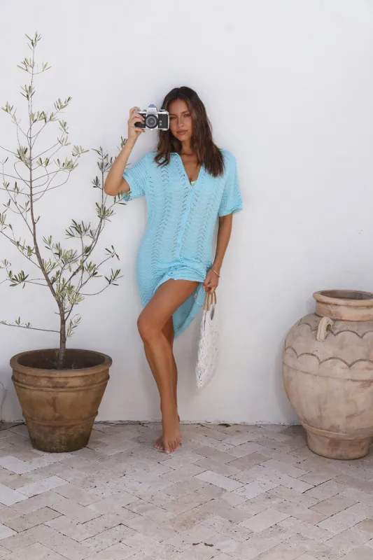 Summer Love Song Midi Dress Blue sold by Fortunate One