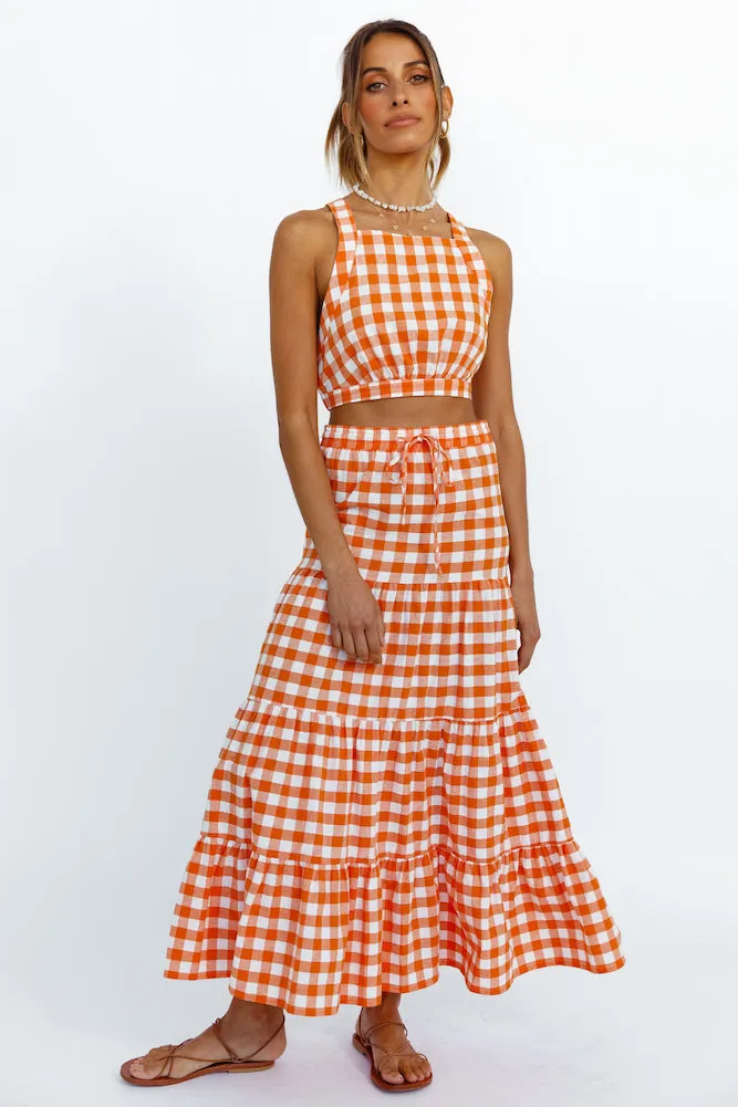 Popping Star Maxi Skirt Orange sold by Fortunate One product image thumbnail 4