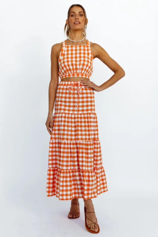 Popping Star Maxi Skirt Orange sold by Fortunate One