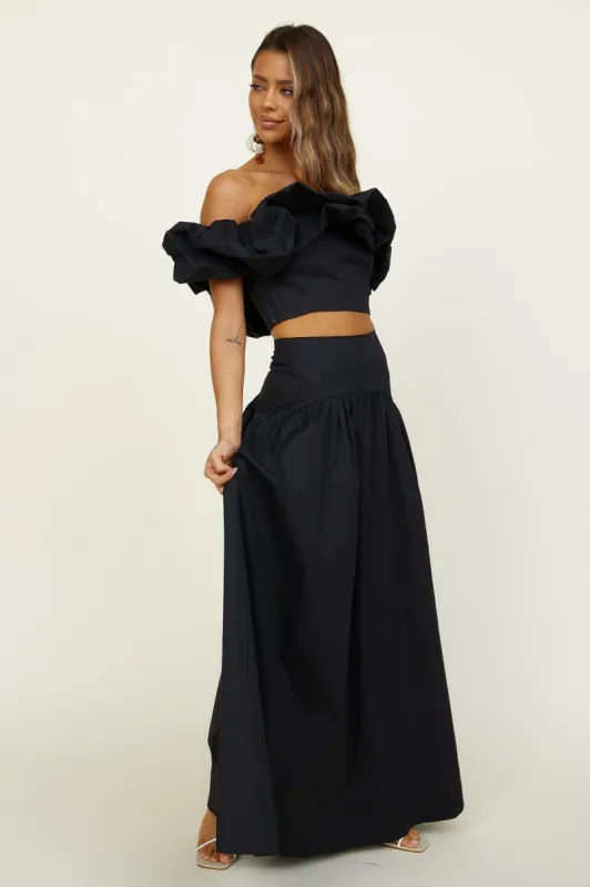 SEVEN WONDERS Savannah Maxi Skirt Black sold by Fortunate One