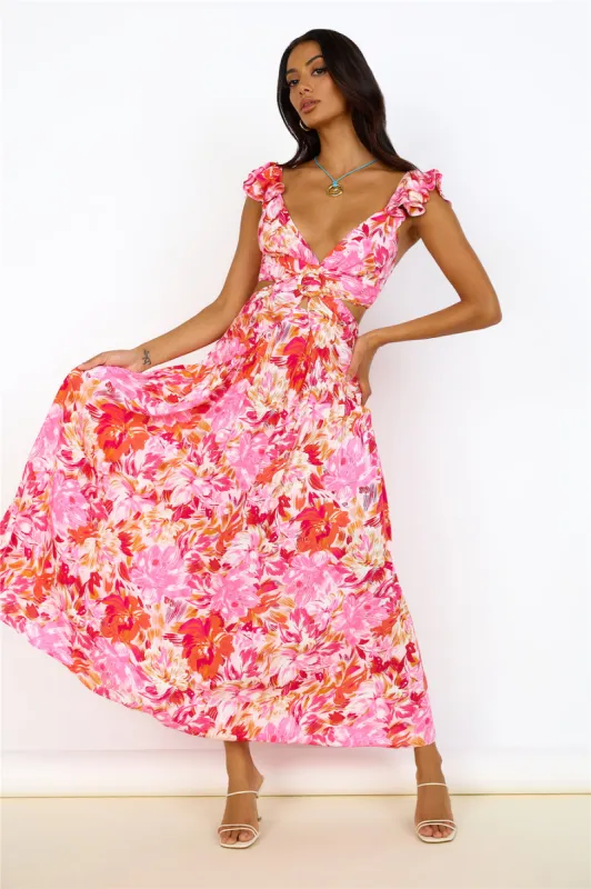 Life Of The Party Maxi Dress Pink sold by Fortunate One