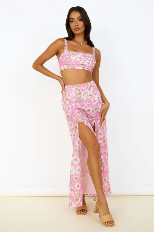 Starlit Reflections Maxi Skirt Pink sold by Fortunate One