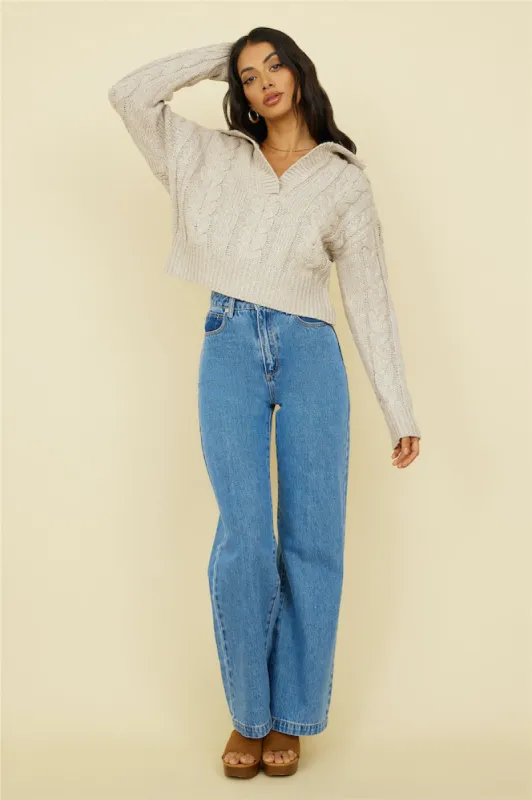 ABRAND A 94' High & Wide Jean Mid blue sold by Fortunate One