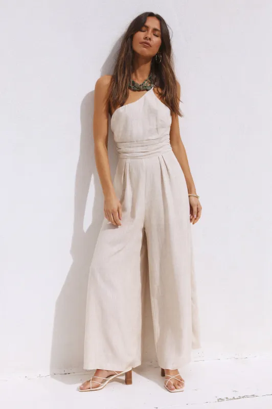 Sorrento Jumpsuit Beige sold by Fortunate One