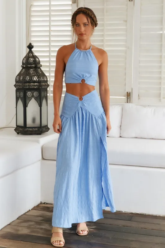 Lemon Tree Maxi Skirt Blue sold by Fortunate One