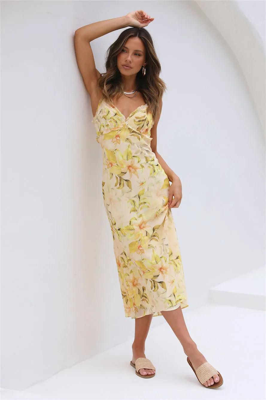 Sunkissed Midi Dress Yellow sold by Fortunate One