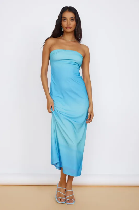 Infinite Light Midi Dress Blue sold by Fortunate One