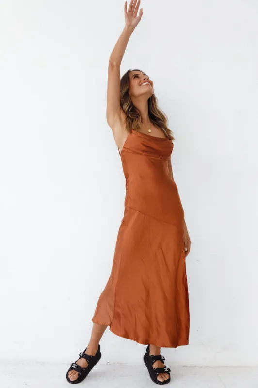 Burning Bright Maxi Dress Brown sold by Fortunate One