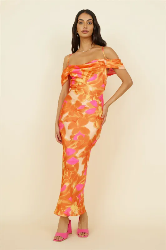 Night Of Dreams Maxi Dress Orange sold by Fortunate One