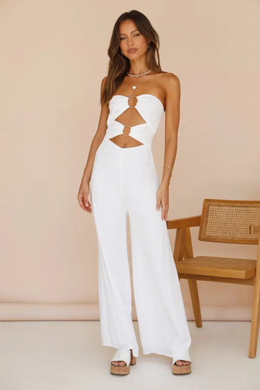 RUNAWAY THE LABEL Etta Jumpsuit White sold by Fortunate One