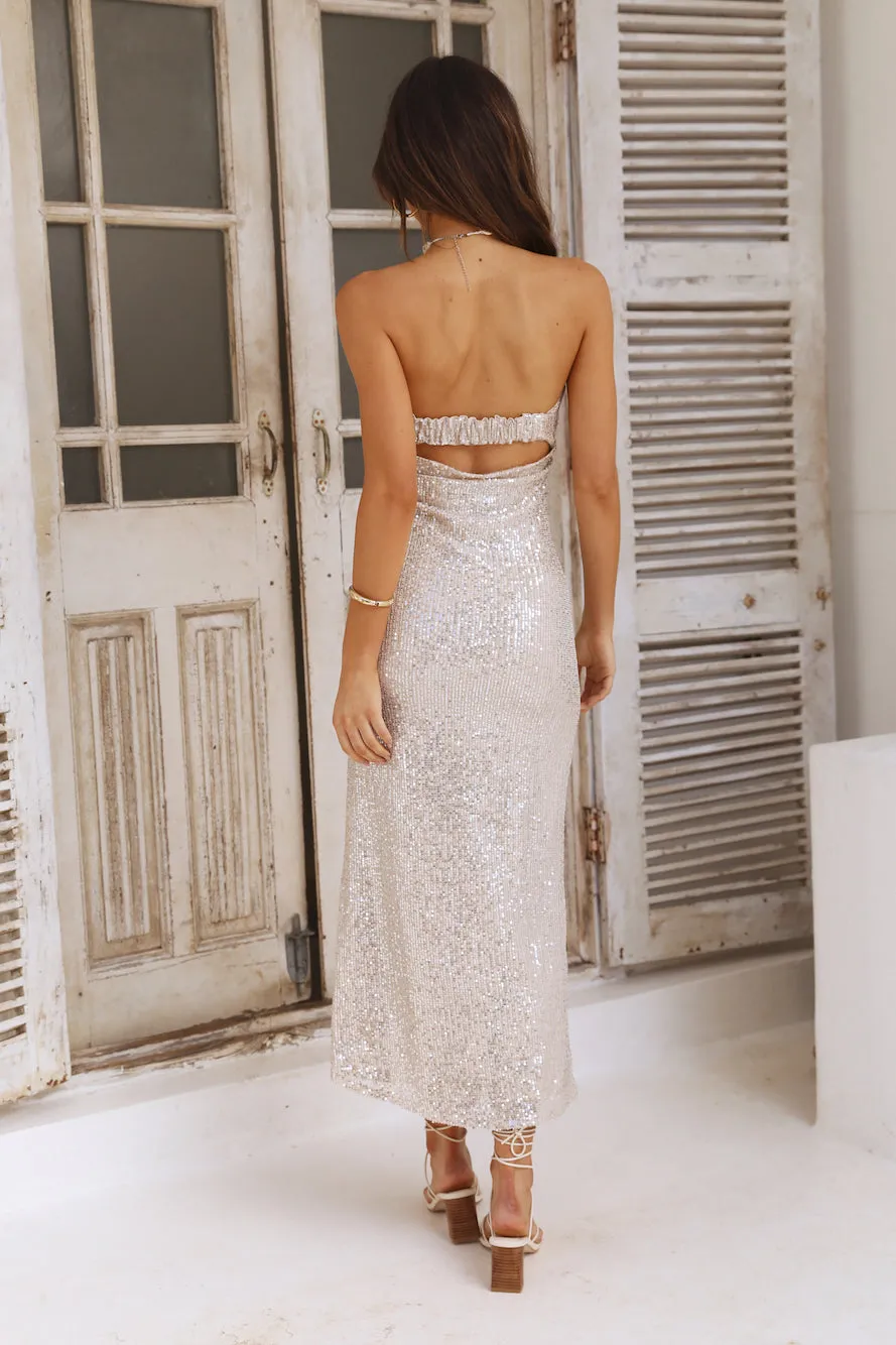 Gallery Maxi Dress Beige Sequin sold by Fortunate One product image thumbnail 5