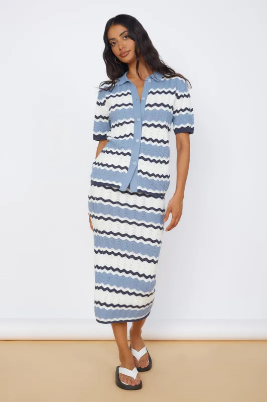 SEVEN WONDERS Caprice Midi Skirt Steel sold by Fortunate One