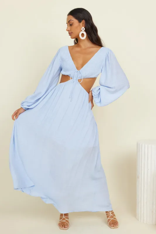 Chase Your Bliss Maxi Dress Blue sold by Fortunate One