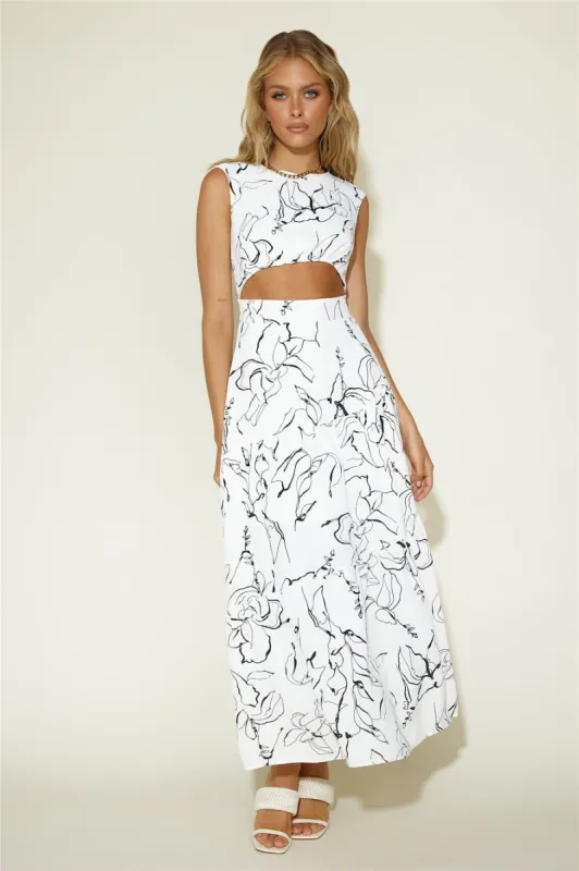 Moonlight Walks Maxi Dress White sold by Fortunate One