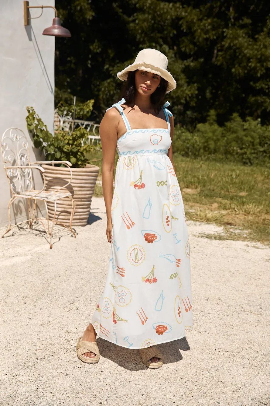 Provence Escape Linen Maxi Dress Multi sold by Fortunate One