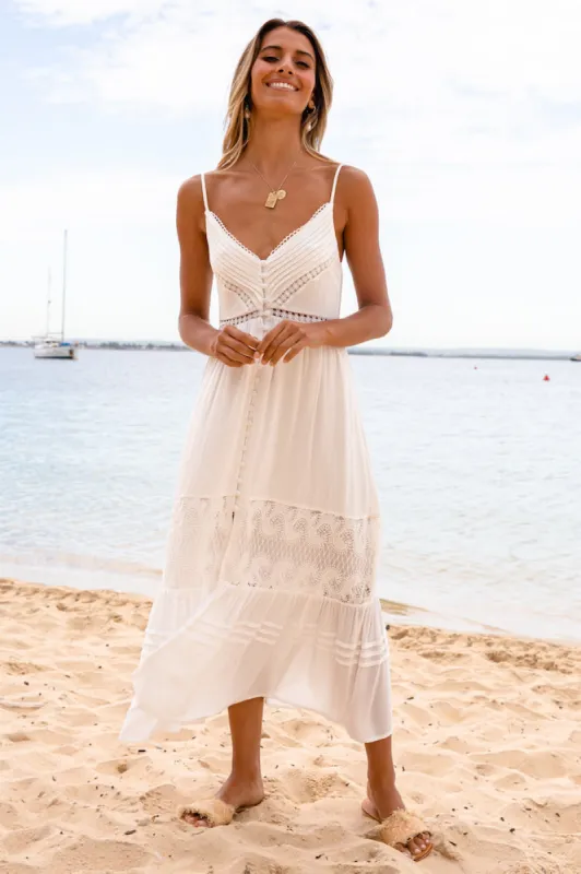 Millsiela Midi Dress White sold by Fortunate One