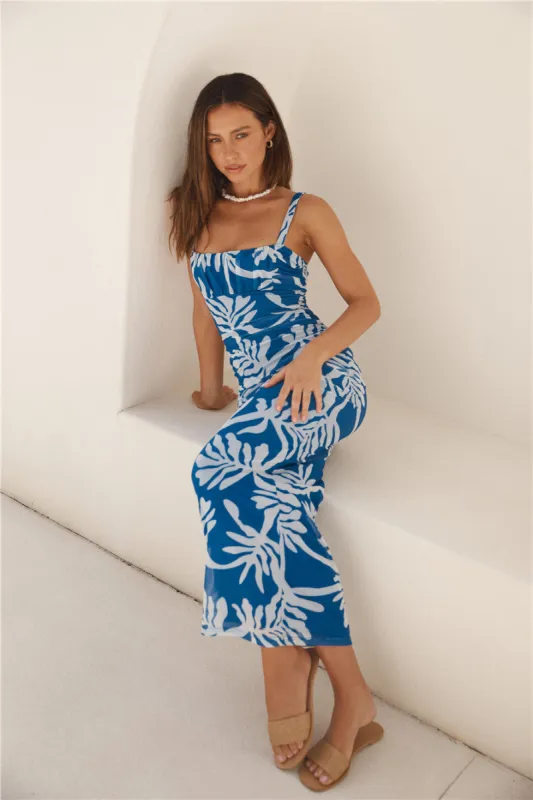Ocean Dive Mesh Maxi Dress Blue sold by Fortunate One