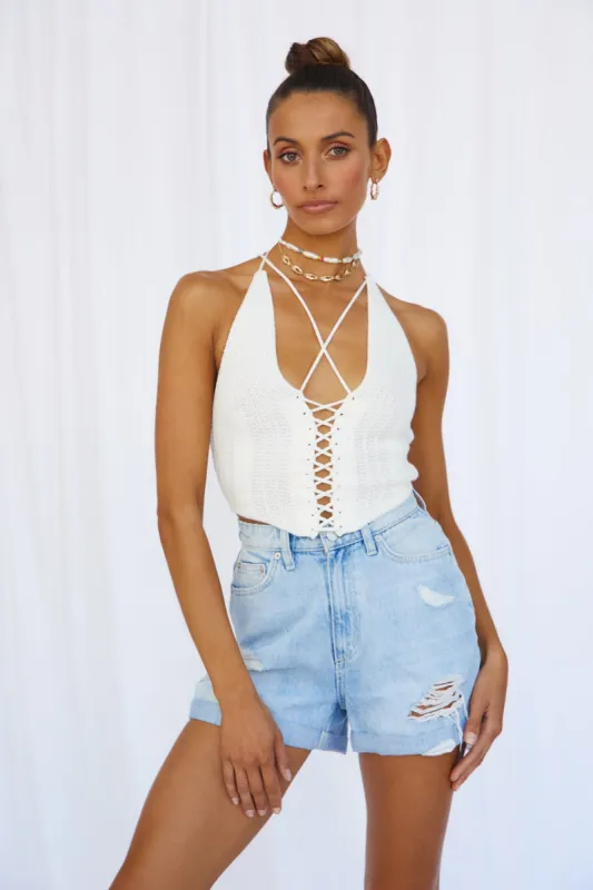 Next To You Knit Crop Top White sold by Fortunate One