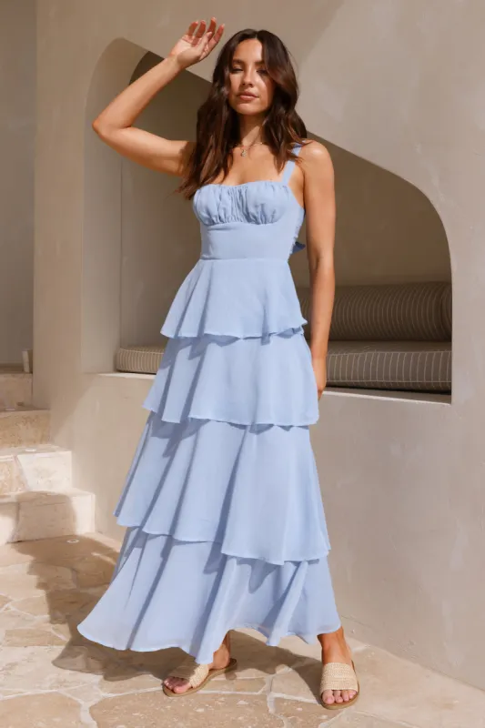 Angels Trumpet Maxi Dress Blue sold by Fortunate One