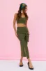 Desert Noon Midi Skirt Olive sold by Fortunate One
