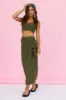 Desert Noon Midi Skirt Olive sold by Fortunate One