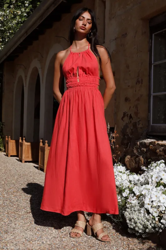 Feeling Spicy Maxi Dress Red sold by Fortunate One