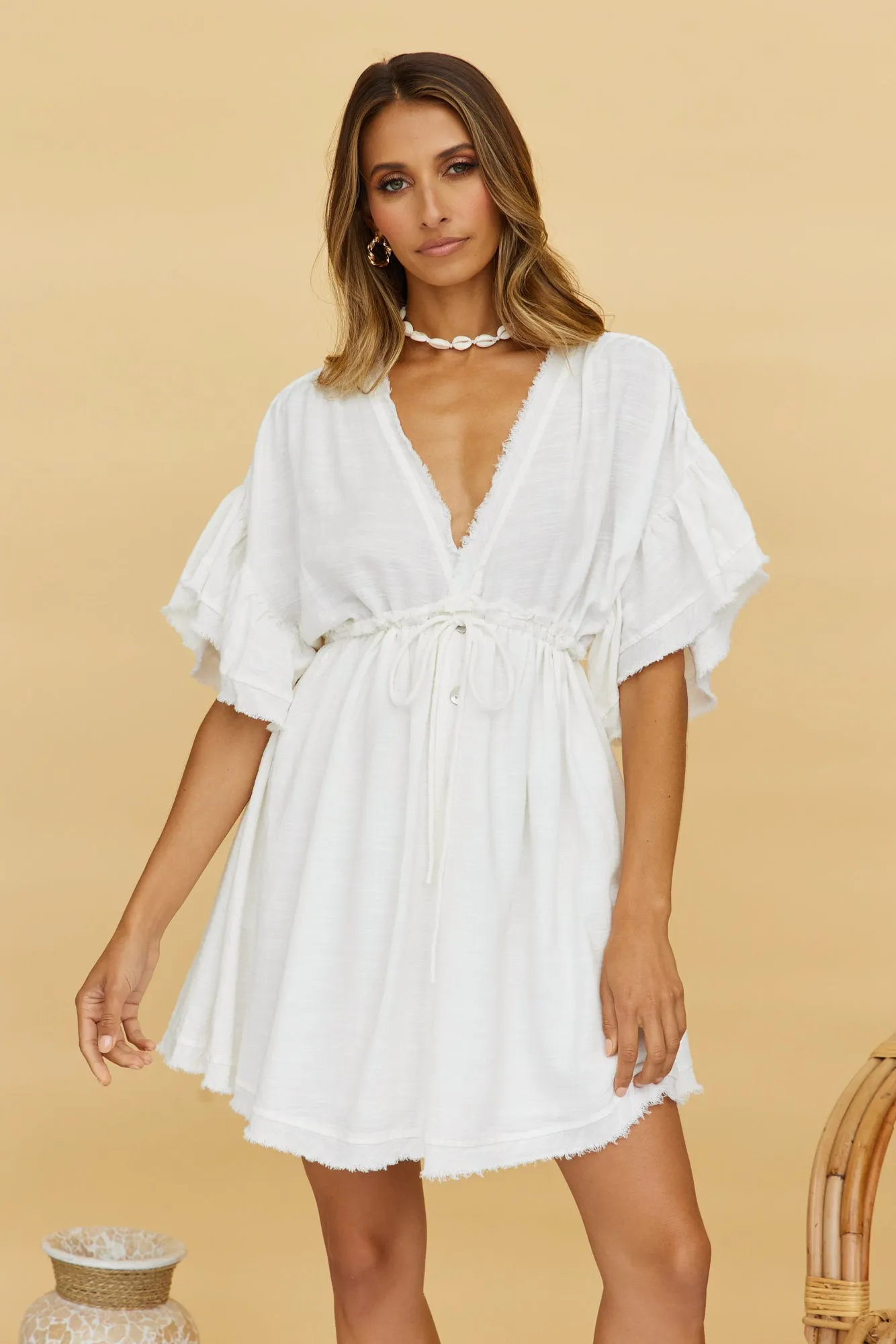 Ophiel Dress White sold by Fortunate One product image thumbnail 5