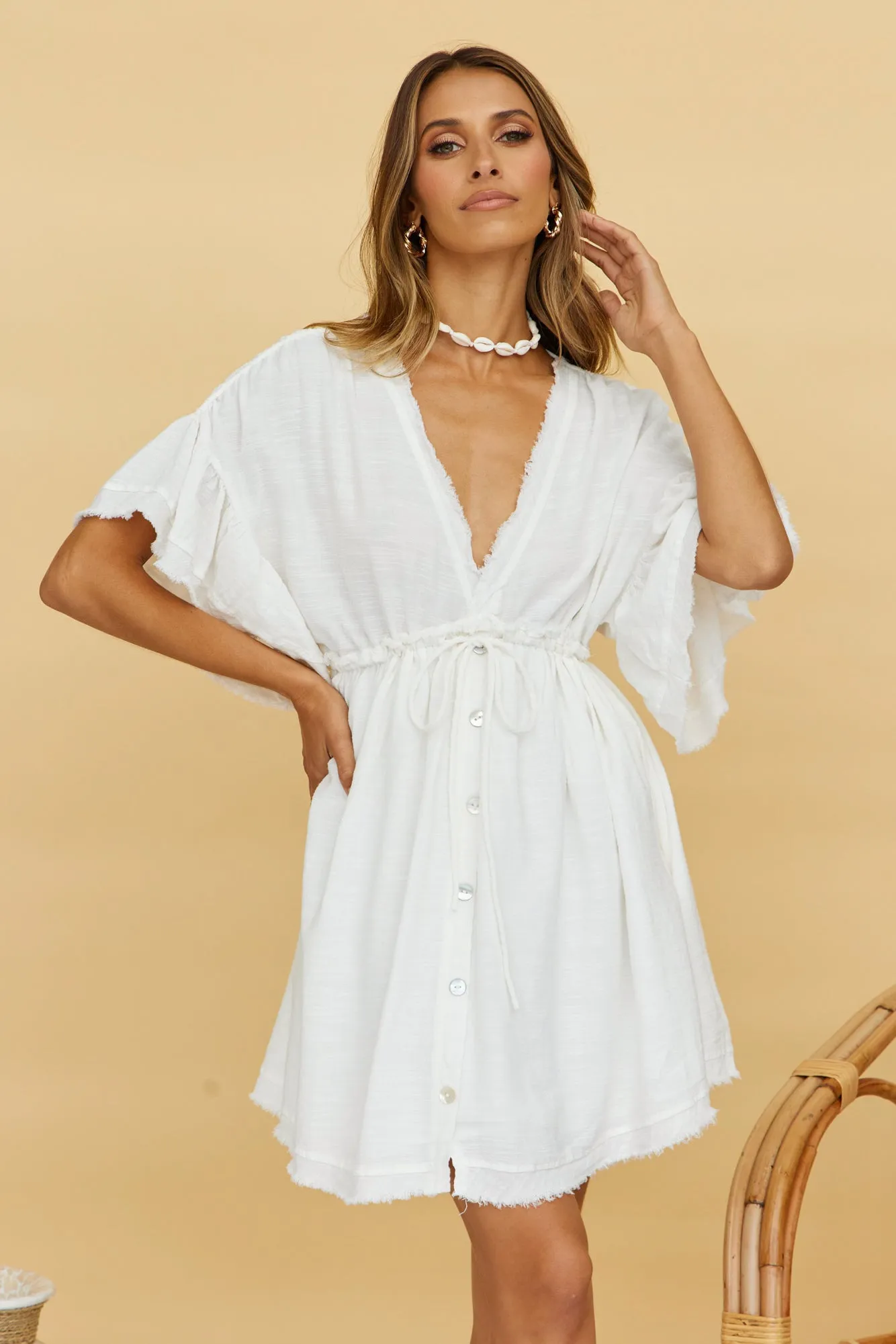 Ophiel Dress White sold by Fortunate One product image thumbnail 3